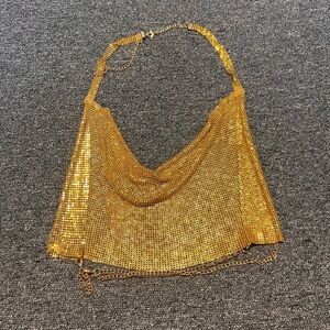 Gold Chainmail Halter Top